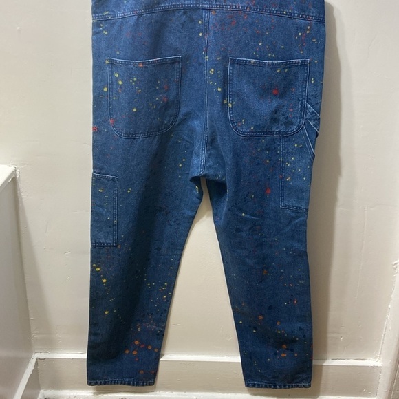APC PAINT SPLATTERED DUNGAREE, WITH ADJUSTABLE STRAPS. WAIST-41,HIP-45 - Picture 4 of 16
